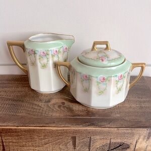 Victorian Sugar Bowl and Creamer